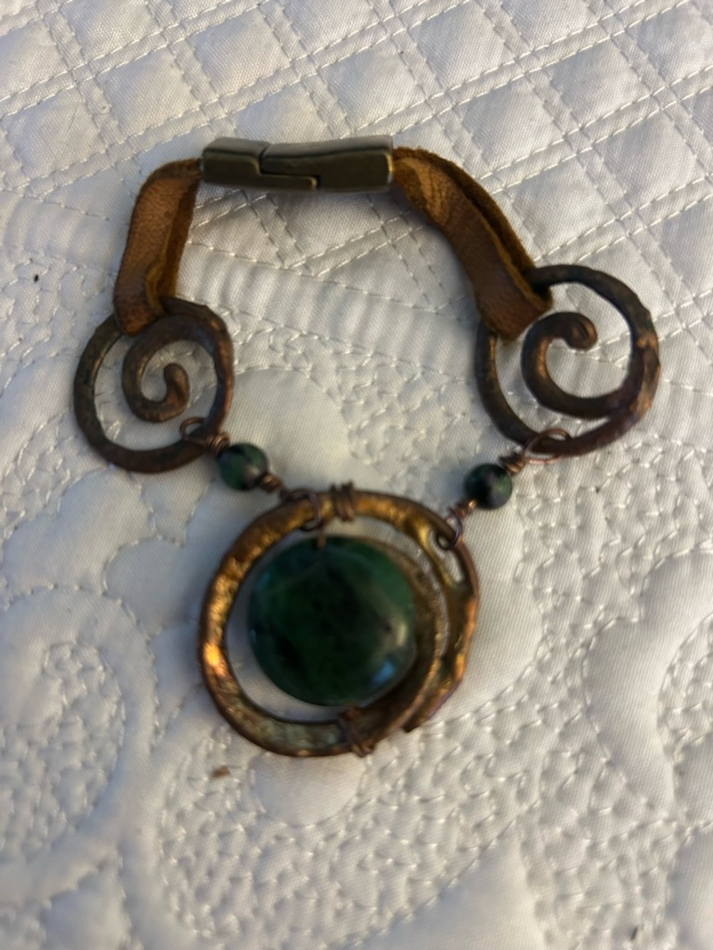 Handmade Copper & Stone Bracelet